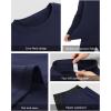 imageRoadbox Thermal Underwear for Men Fleece Lined Long Johns Base Layer Ski Thermals Top and Bottom Set02blue With Black Sides