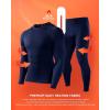 imageRoadbox Thermal Underwear for Men Fleece Lined Long Johns Base Layer Ski Thermals Top and Bottom SetBlue