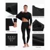 imageRoadbox Thermal Underwear for Men Fleece Lined Long Johns Base Layer Ski Thermals Top and Bottom SetSoft Black