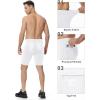imageRoadbox Workout Compression Shorts for Men  8quot Running Spandex Shorts with Pockets Gym Sport Athletic Performance UnderwearWhite