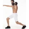 imageRoadbox Workout Compression Shorts for Men  8quot Running Spandex Shorts with Pockets Gym Sport Athletic Performance UnderwearWhite