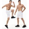 imageRoadbox Workout Compression Shorts for Men  8quot Running Spandex Shorts with Pockets Gym Sport Athletic Performance UnderwearWhite