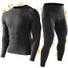 imageRoadbox Thermal Underwear for Men Fleece Lined Long Johns Base Layer Ski Thermals Top and Bottom SetDark Gray