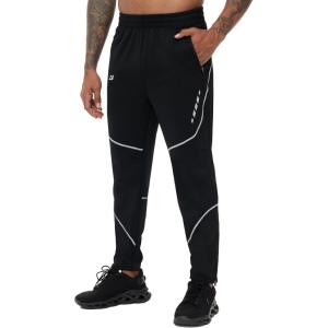 imageRoadbox Mens Mountain Bike Pants Winter Thermal Fleece Lined Waterproof Windproof Cycling Pants for Cold Weather MTBBlack Grey