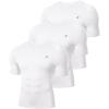 imageRoadbox 3 Pack Mens Compression Shirt Short Sleeve Athletic Football Running Base Layer Cool Dry T Shirts for Sports WorkoutWhiteWhiteWhite