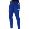 imageRoadbox Mens Compression Pants Running Tights with Pockets Athletic Leggings Base Layer for Workout Basketball Cycling Sport1 Packocean Blue