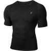 imageRoadbox Mens Compression Shirt Short Sleeve Cool Dry Athletic Football Base Layer Tops Sports Running Workout T ShirtsBlack