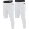imageRoadbox Boys One Leg Compression PantsAthletic 34 Football TightsYouth Single Leg Sports Base Layer Leggings PocketsWhitewhite