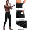 imageMens Fleece Lined Thermal Compression Pants  Running Tights with Pockets Ski Leggings Athletic Base Layer BottomsBlack