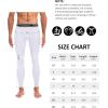 imageMens Fleece Lined Thermal Compression Pants  Running Tights with Pockets Ski Leggings Athletic Base Layer BottomsWhite