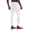 imageMens Fleece Lined Thermal Compression Pants  Running Tights with Pockets Ski Leggings Athletic Base Layer BottomsWhite