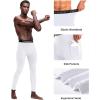imageMens Fleece Lined Thermal Compression Pants  Running Tights with Pockets Ski Leggings Athletic Base Layer BottomsWhite
