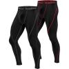 imageRoadbox 2 Pack Mens Compression Pants Workout Warm Dry Cool Sports Leggings Tights Baselayer
