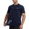 imageRoadbox Mens UPF 50 Swim Rash Guard Short Sleeve UV Sun Protection Workout Athletic Shirts Quick Dry Gym Running Tee TopsNavy