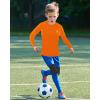 imageRoadbox Boys Youth Compression Shirts  Long Sleeve Athletic Undershirt Kids Quick Dry Base Layers for Baseball Soccer1 Packfluorescent Orange