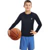 imageRoadbox Boys Youth Compression Shirts  Long Sleeve Athletic Undershirt Kids Quick Dry Base Layers for Baseball Soccer1 Packgrey Blue