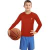 imageRoadbox Boys Youth Compression Shirts  Long Sleeve Athletic Undershirt Kids Quick Dry Base Layers for Baseball Soccer1 Packred
