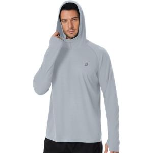 imageRoadbox Mens UPF 50 Fishing Shirt Long Sleeve UV Sun Protection Hoodies Quick Dry Rash Guard for Hiking Outdoor WorkingStyle 2eco Gray