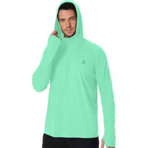 imageRoadbox Mens UPF 50 Fishing Shirt Long Sleeve UV Sun Protection Hoodies Quick Dry Rash Guard for Hiking Outdoor WorkingStyle 2seaweed Green
