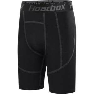 imageRoadbox Youth Boys Compression Shorts  Spandex Athletic Kids Running Compression Underwear for Basketball Baseball Soccer01 Black