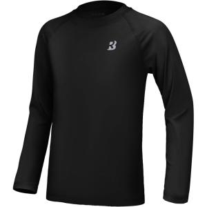 image:imageRoadbox Boys UPF 50 Rash Guard Swim Shirt 2 Pack Sun Protection Long Sleeve Shirts Athletic UV Beach Rashguard for Kids1 Pack Black