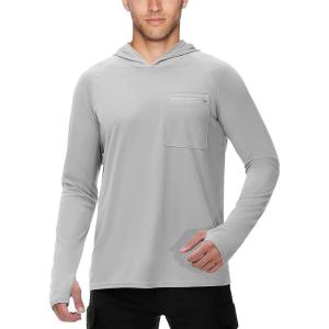 image:imageRoadbox Mens Sun Protection Hoodie Fishing Rash Guard Shirts for Outdoor Workout Running Fishing Hiking