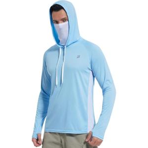 image:imageRoadbox Mens UPF 50 Sun Protection Hoodie Shirt  Outdoor Long Sleeve Athletic Rash Guard Shirts