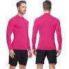 image:imageRoadbox Mens Compression Shirt Mock Turtleneck Long Sleeve Undershirt Quick Dry Athletic Base Layer for Sports and WorkoutMagenta