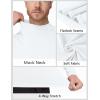 image:imageRoadbox Mens Compression Shirt Mock Turtleneck Long Sleeve Undershirt Quick Dry Athletic Base Layer for Sports and WorkoutWhite