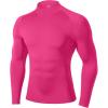 image:imageRoadbox Mens Compression Shirt Mock Turtleneck Long Sleeve Undershirt Quick Dry Athletic Base Layer for Sports and WorkoutMagenta