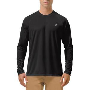 image:imageRoadbox Mens UPF 50 UV Sun Protection Shirts Outdoor Long Sleeve SPF Rash Guard for Fishing Hiking Swimming Running1 Pack  Black