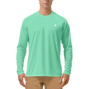 image:imageRoadbox Mens UPF 50 UV Sun Protection Shirts Outdoor Long Sleeve SPF Rash Guard for Fishing Hiking Swimming Running1 Pack  Green