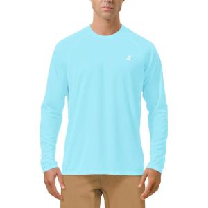 image:imageRoadbox Mens UPF 50 UV Sun Protection Shirts Outdoor Long Sleeve SPF Rash Guard for Fishing Hiking Swimming Running1 Pack  Light Green