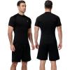 image:imageRoadbox Mens Compression Shirt Short Sleeve Mock Turtleneck Athletic Undershirt Cool Dry Base Layer Top for Gym WorkoutBlack