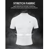 image:imageRoadbox Mens Compression Shirt Short Sleeve Mock Turtleneck Athletic Undershirt Cool Dry Base Layer Top for Gym WorkoutWhite