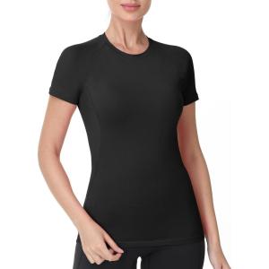 image:imageRoadbox Womens Compression Shirts 13 Pack Short Sleeve Workout Tops Athletic Gym TShirt Yoga Running Quick Dry Base LayerBlack