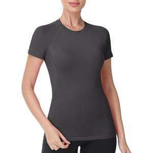 image:imageRoadbox Womens Compression Shirts 13 Pack Short Sleeve Workout Tops Athletic Gym TShirt Yoga Running Quick Dry Base LayerDark Gray
