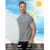 image:imageRoadbox Mens Short Sleeve Rash Guard UPF 50 Quick Dry Swim ShirtsUV Sun Protection Water TShirt for Beach and SurfingEco Gray