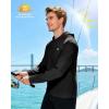 image:imageRoadbox Mens UPF 50 Long Sleeve Sun Hoodie Fishing Shirts for Men UV Protection Hooded for Hiking Running WorkoutBlack