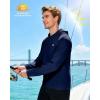 image:imageRoadbox Mens UPF 50 Long Sleeve Sun Hoodie Fishing Shirts for Men UV Protection Hooded for Hiking Running WorkoutDark Blue