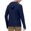image:imageRoadbox Mens UPF 50 Long Sleeve Sun Hoodie Fishing Shirts for Men UV Protection Hooded for Hiking Running WorkoutDark Blue