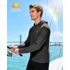 image:imageRoadbox Mens UPF 50 Long Sleeve Sun Hoodie Fishing Shirts for Men UV Protection Hooded for Hiking Running WorkoutDark Gray