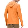 image:imageRoadbox Mens UPF 50 Long Sleeve Sun Hoodie Fishing Shirts for Men UV Protection Hooded for Hiking Running WorkoutElectric Orange