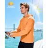 image:imageRoadbox Mens UPF 50 Long Sleeve Sun Hoodie Fishing Shirts for Men UV Protection Hooded for Hiking Running WorkoutElectric Orange