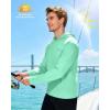 image:imageRoadbox Mens UPF 50 Long Sleeve Sun Hoodie Fishing Shirts for Men UV Protection Hooded for Hiking Running WorkoutGreen