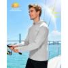 image:imageRoadbox Mens UPF 50 Long Sleeve Sun Hoodie Fishing Shirts for Men UV Protection Hooded for Hiking Running WorkoutGrey