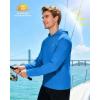 image:imageRoadbox Mens UPF 50 Long Sleeve Sun Hoodie Fishing Shirts for Men UV Protection Hooded for Hiking Running WorkoutLake Blue