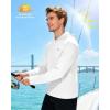 image:imageRoadbox Mens UPF 50 Long Sleeve Sun Hoodie Fishing Shirts for Men UV Protection Hooded for Hiking Running WorkoutWhite