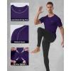 image:imageRoadbox Mens Compression Shirt Short Sleeve Cool Dry Athletic Football Base Layer Tops Sports Running Workout T ShirtsDark Purple