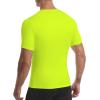 image:imageRoadbox Mens Compression Shirt Short Sleeve Cool Dry Athletic Football Base Layer Tops Sports Running Workout T ShirtsFluorescent Yellow